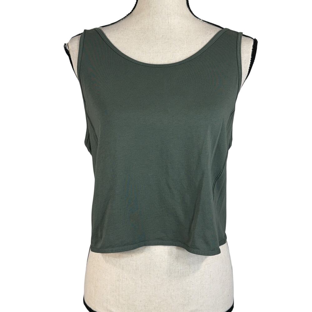Lululemon SZ 12? It's a Tie Tank Top Crop Stretch Classic Fit Breathable Green - Picture 2 of 7